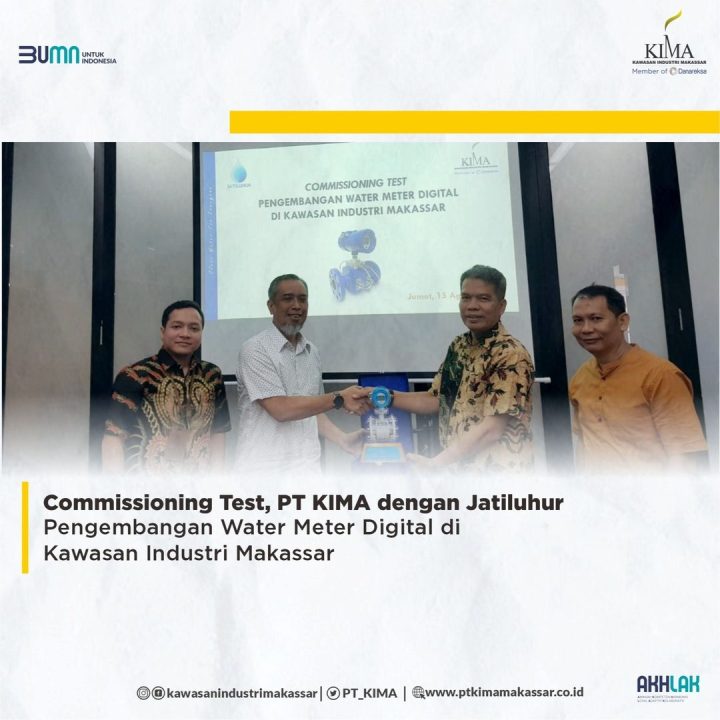 Commissioning Test, PT KIMA dengan Jatiluhur Pengembangan Water Meter Digital di Kawasan Industri Makassar