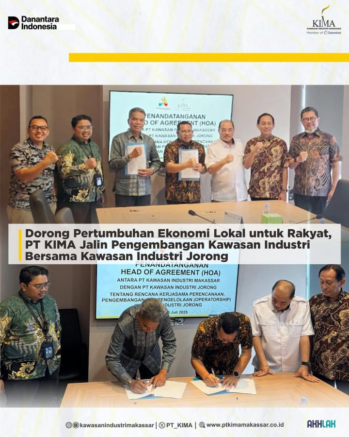Dorong Pertumbuhan Ekonomi Lokal untuk Rakyat, PT KIMA Jalin Pengembangan Kawasan Industri Bersama Kawasan Industri Jorong