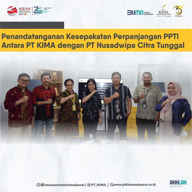 Penandatanganan Kesepakatan Perpanjangan PPTI Antara PT KIMA dengan Nusadwipa Citra Tunggal