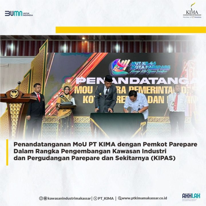 Penandatanganan MoU PT KIMA dengan Pemkot Parepare