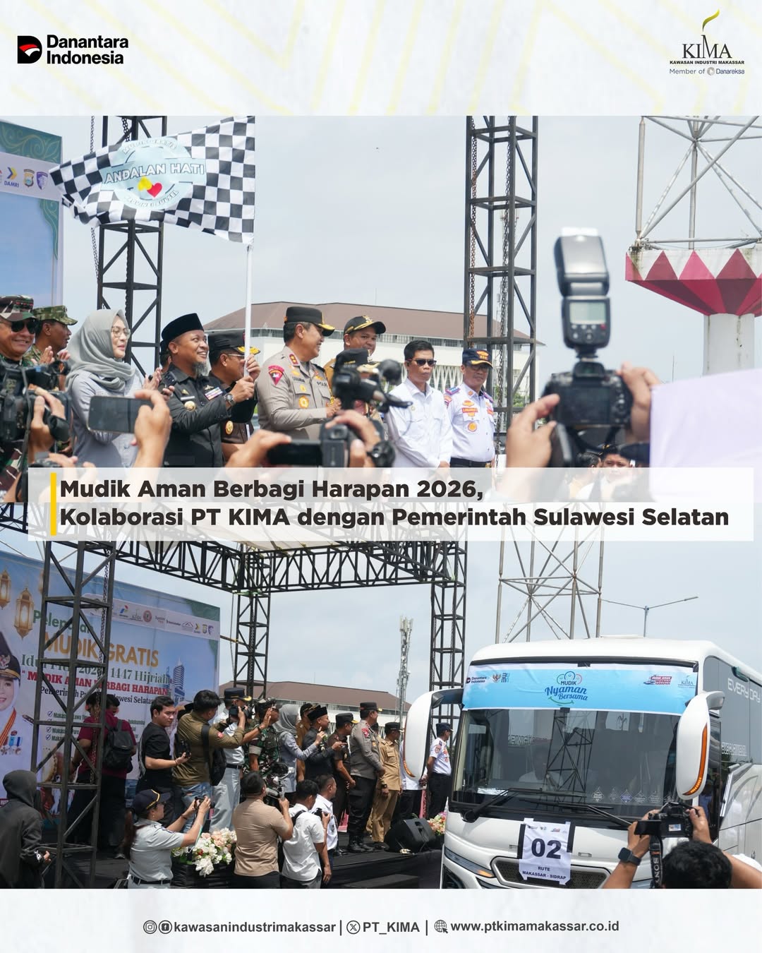 PT KIMA Dukung Program Mudik Aman Berbagi Harapan 2026 Bersama Pemprov Sulsel