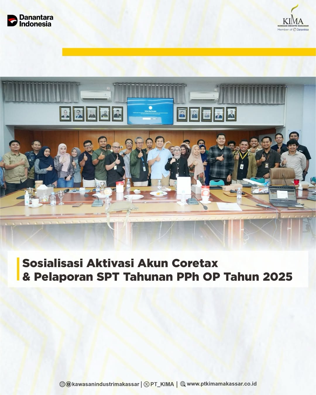 PT KIMA Gelar Sosialisasi Coretax dan Pelaporan SPT Tahunan PPh Orang Pribadi 2025