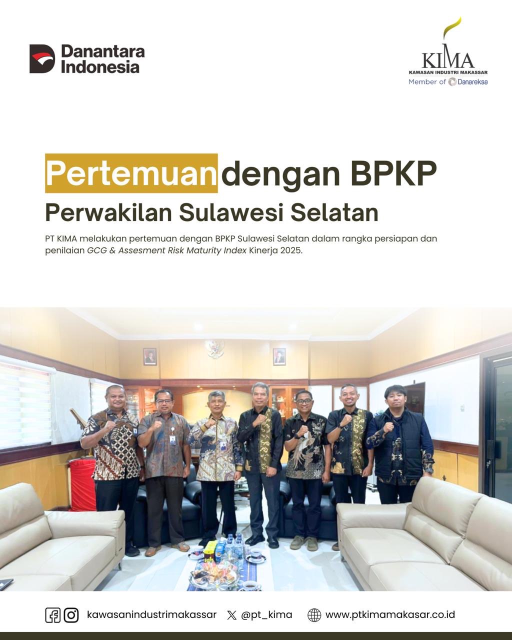 PT KIMA Perkuat Tata Kelola melalui Meeting Bersama BPKP Sulawesi Selatan
