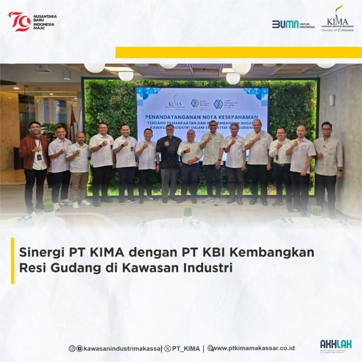 Sinergi PT KIMA dengan PT KBI Kembangkan Resi Gudang di Kawasan Industri