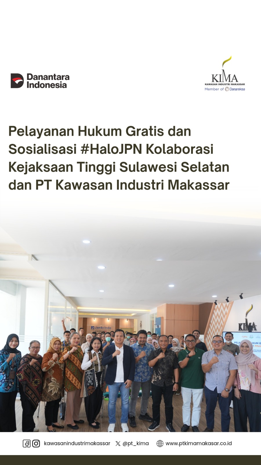 Pelayanan Hukum Gratis dan Sosialisasi #HaloJPN Kolaborasi Kejaksaan Tinggi Sulawesi Selatan dan PT Kawasan Industri Makassar