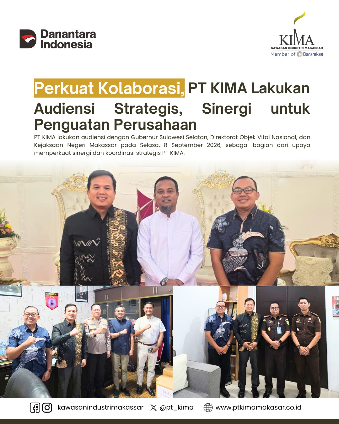 Perkuat Kolaborasi, PT KIMA Lakukan Audiensi Strategis, Sinergi untuk Penguatan Perusahaan